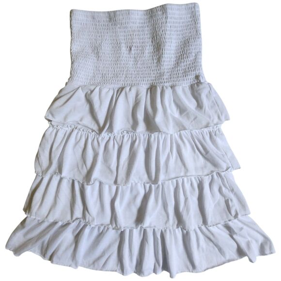 No Boundaries Dresses & Skirts - No Boundaries White Tiered Strapless Tube Dress Size M (7-9)